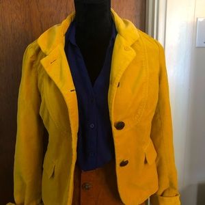 GUC J.Crew factory yellow velvet blazer